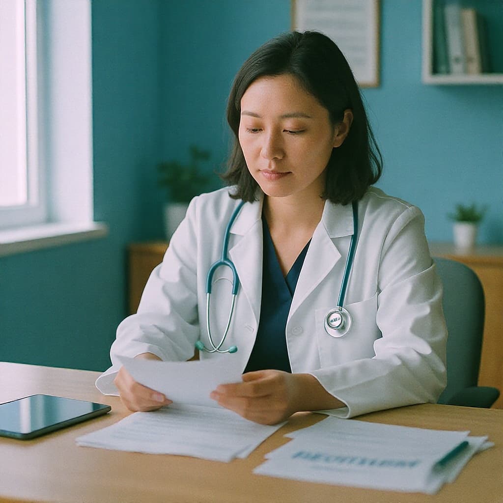 Physician confidently reviewing compliance documentation — CredenSync keeps healthcare credentials audit-ready
